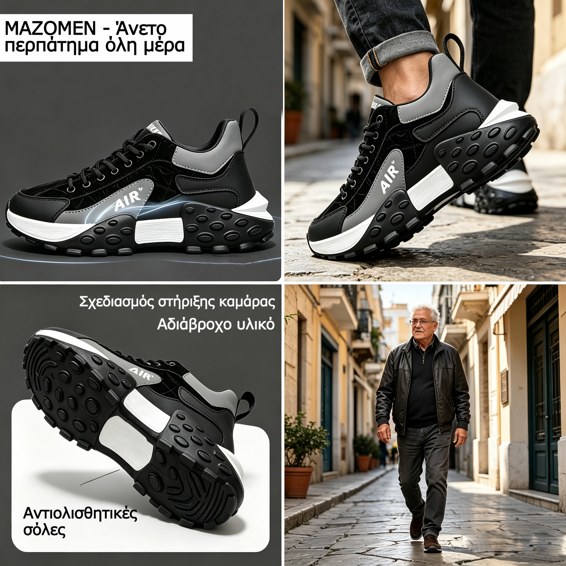 Dimarkent® 【⏰Μισή τιμή σήμερα👟】 Αυτά τα παπούτσια είναι ιδανικά για ολοήμερες δραστηριότητες | Σχεδιασμός στήριξης καμάρας | Ανακουφίζει αποτελεσματικά από την κόπωση | Ανακουφίζει από τον πόνο | Βελτιωμένη αδιάβροχη και αντιολισθητική απόδοση👞