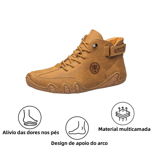 [⏰Desconto de 50% por tempo limitado - Não perca] Sapatos ortopédicos com design ergonómico - Couro premium + costurado à mão 👞