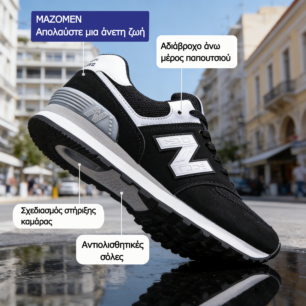 Mazomen® 【⏰Μισή τιμή σήμερα👟】Αυτά τα παπούτσια είναι ιδανικά για ολοήμερες δραστηριότητες | Σχεδιασμός στήριξης καμάρας | Ανακουφίζει αποτελεσματικά από την κόπωση | Ανακουφίζει από τον πόνο | Βελτιωμένη αδιάβροχη και αντιολισθητική απόδοση 👞（副本）