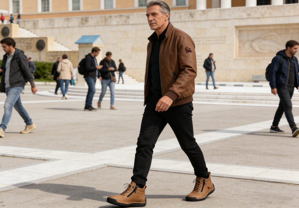 Dimarkent® |【50% έκπτωση + δωρεάν κάλτσες αξίας 20€】 Ορθοπεδικά ψηλοτάκουνα παπούτσια από δέρμα μοσχαριού 🥾 | Φερμουάρ στο πλάι | στήριξη στην καμάρα | άνετα αντιολισθητικά | κατάλληλα για καθημερινή χρήση