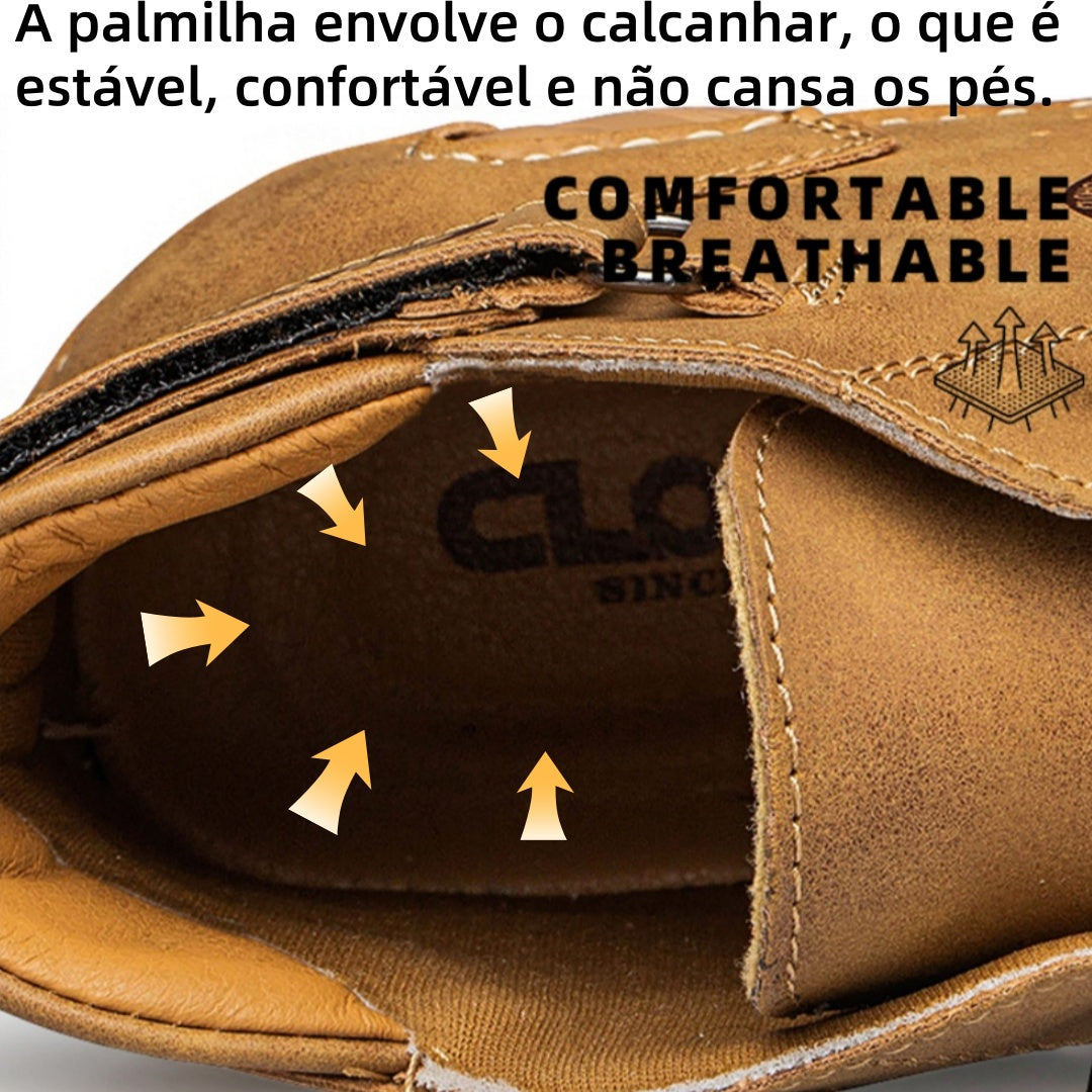 [⏰Desconto de 50% por tempo limitado - Não perca] Sapatos ortopédicos com design ergonómico - Couro premium + costurado à mão 👞